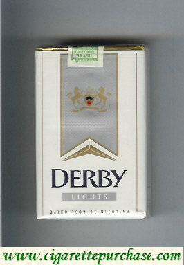 Derby Lights white and grey cigarettes soft box
