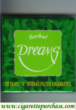Dreams Herbal cigarettes wide flat hard box