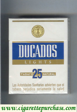 Ducados Lights Tabaco Natural white and blue 25s cigarettes hard box
