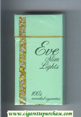 EVE Slim Lights 100s Menthol cigarettes hard box