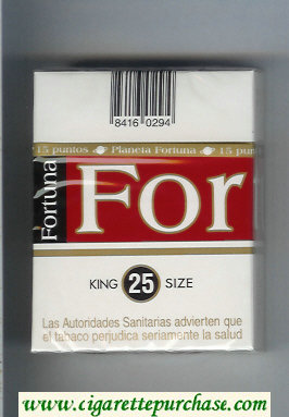 Fortuna King Size 25s cigarettes hard box