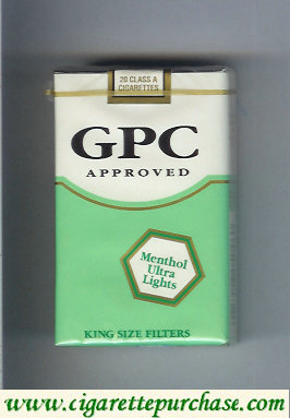 GPC Approved Menthol Ultra Lights King Size Filters Cigarettes soft box