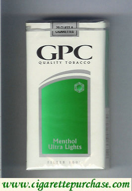 GPC Quality Tabacco Menthol Ultra Lights Filter 100s Cigarettes soft box
