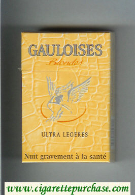 Gauloises Blondes Ultra Legeres yellow cigarettes hard box