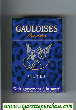 Gauloises Blondes Filtre blue cigarettes hard box