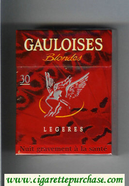 Gauloises Blondes Legeres 30s red cigarettes hard box