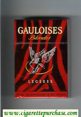 Gauloises Blondes Legeres red cigarettes hard box