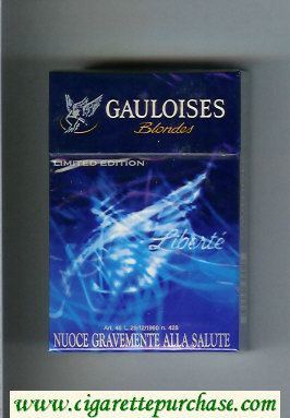 Gauloises Blondes Limited Edition Liberte Filter blue cigarettes hard box