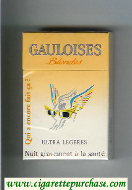 Gauloises Blondes Cigarettes Qui a Encore Fait Ca ' Ultra Legeres hard box