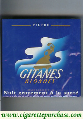 Gitanes Blondes Filtre blue cigarettes wide flat hard box