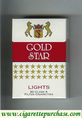 Gold Star Lights Cigarettes hard box