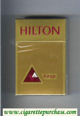 Hilton Kings gold with triangle cigarettes hard box
