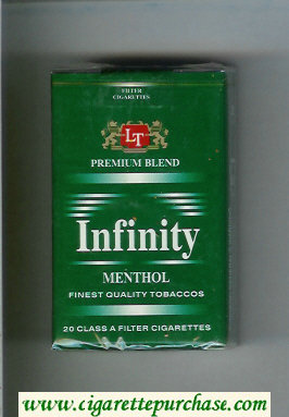 Infinity Premium Blend Menthol cigarettes soft box