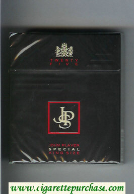 John Player Special Twenty Five black 25s cigarettes hard box