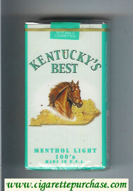 Kentucky's Best Menthol Light 100s cigarettes soft box