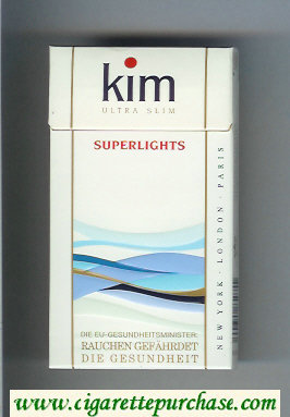 Kim Ultra Slim Superlights 100s cigarettes hard box