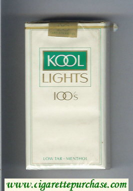 Kool Lights 100s Menthol cigarettes soft box