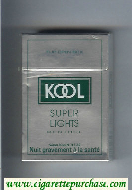 Kool Super Lights Menthol cigarettes hard box