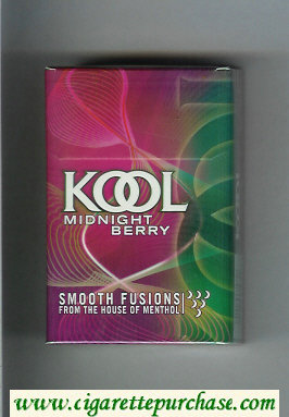 Kool Midnight Berry Smooth Fusion From The House of Menthol cigarettes hard box