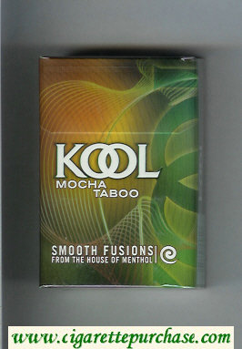 Kool Mocha Taboo Smooth Fusion From The House of Menthol cigarettes hard box