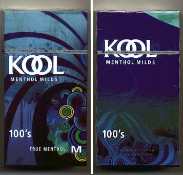 Kool Menthol Milds 100s True Menthol cigarettes hard box