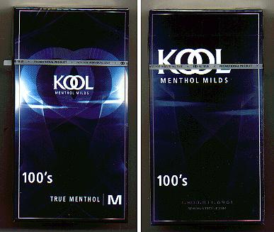 Kool cigarettes Menthol Milds 100s True Menthol hard box