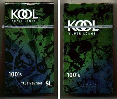 Kool Super Longs 100s True Menthol SL cigarettes hard box