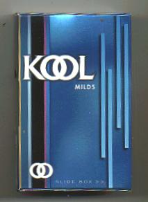 Kool Milds side slide cigarettes hard box