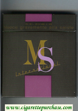 MS Internetional 100s wide flat hard box cigarettes