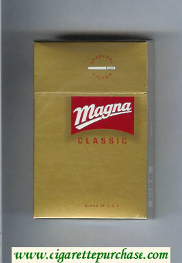 Magna Classic Blend of USA gold and red cigarettes hard box