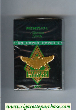 Maverick Specials Menthol black and gold and green cigarettes hard box