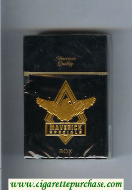 Maverick Specials black and gold cigarettes hard box