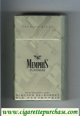 Memphis Platinum 90s Premium Blend cigarettes hard box