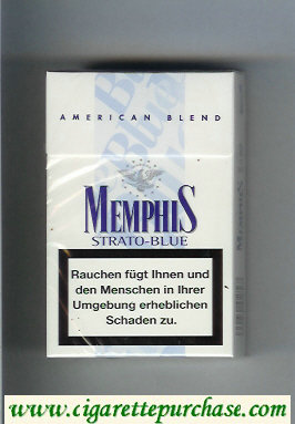 Memphis Strato-Blue American Blend cigarettes hard box