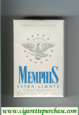 Memphis Ultra Lights Tennessee Tobaccos cigarettes hard box