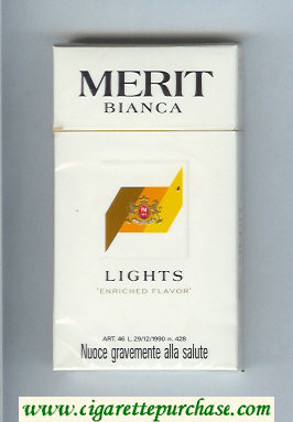 Merit Bianca Lights 100s cigarettes hard box