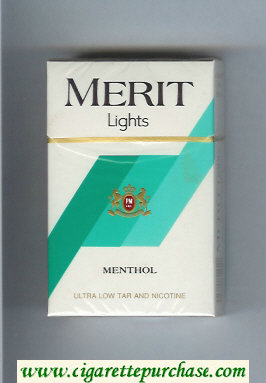 Merit Lights Menthol cigarettes hard box