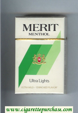 Merit Menthol Ultra Lights cigarettes hard box