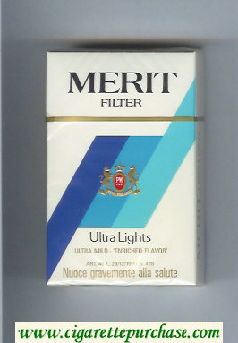 Merit Ultra Lights Filter cigarettes hard box