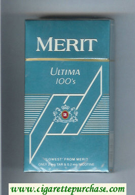Merit Ultima blue 100s cigarettes hard box
