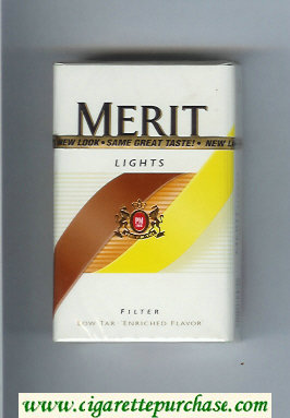 Merit Lights cigarettes hard box