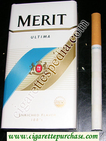 Merit Ultima 100s cigarettes hard box