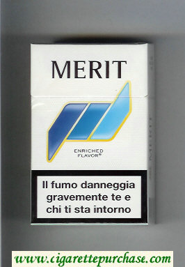Merit white and blue cigarettes hard box