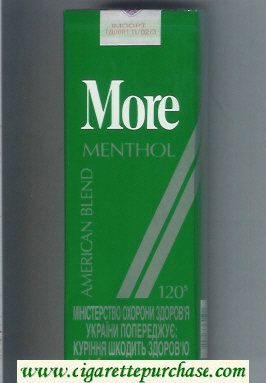 More Menthol American Blend 120s cigarettes soft box