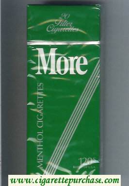 More Menthol 120s cigarettes hard box