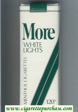 More White Lights Menthol white and green 120s cigarettes soft box