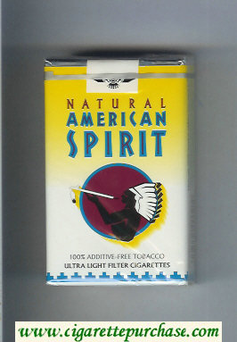 Natural American Spirit Ultral Light white and yellow cigarettes soft box