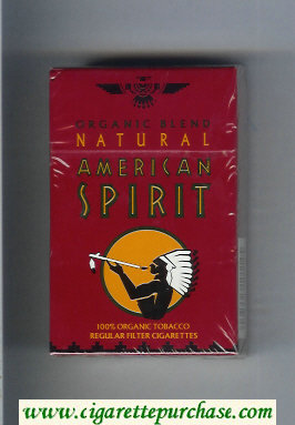 Natural American Spirit Organic Blend Regular dark red cigarettes hard box