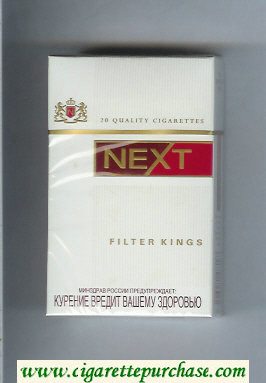 Next Filter Kings white and red cigarettes hard box