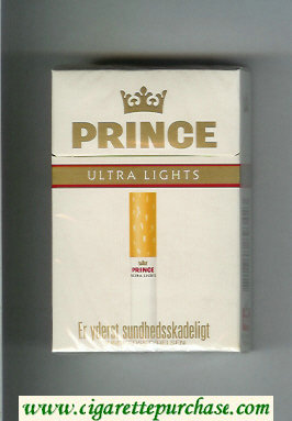 Prince Ultra Lights cigarettes hard box